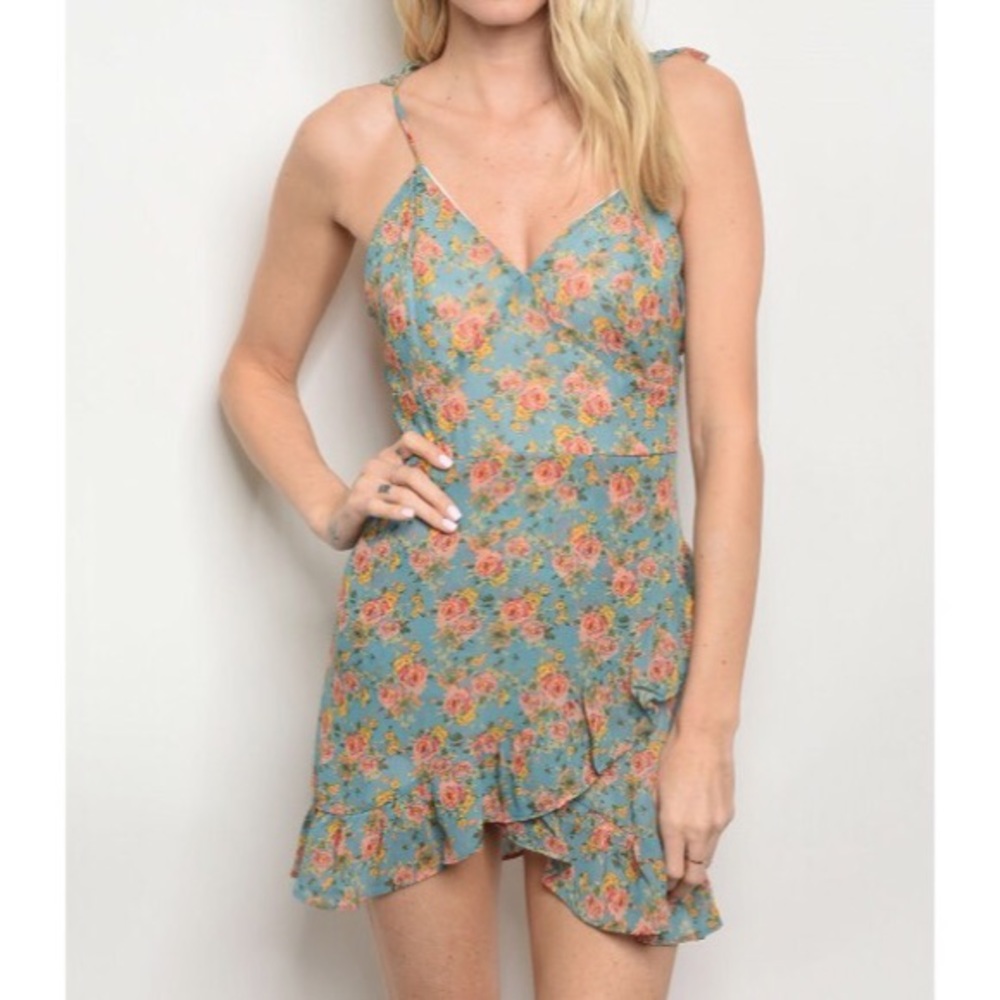 New sage floral boho festival dress